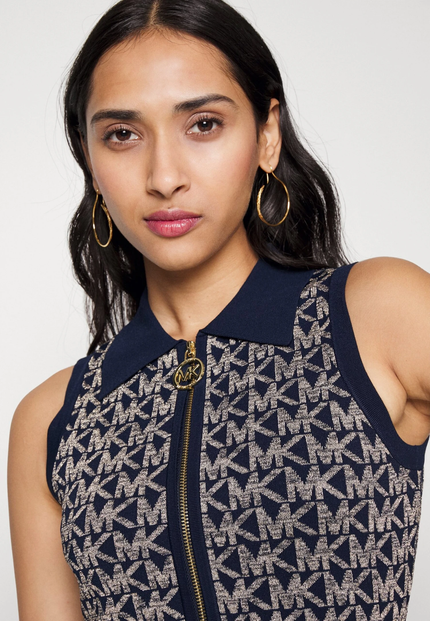 MICHAEL Michael Kors Zip - Gebreide Jurk - Mdntbl Gold 6 MICHAEL Michael Kors Zip - Gebreide Jurk - Mdntbl Gold - Afbeelding 4