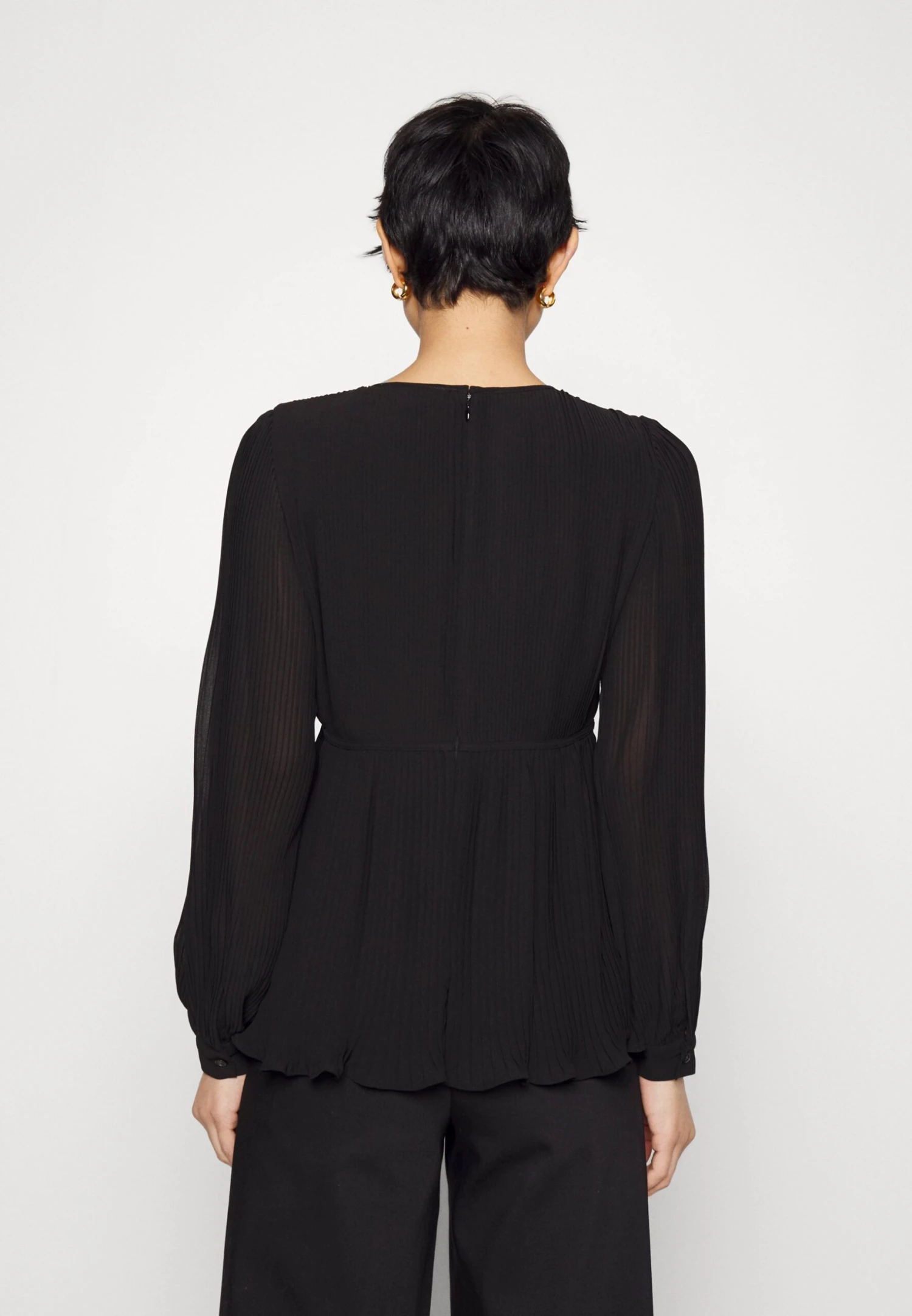 MICHAEL Michael Kors Pleated- Blouse - Black 5 MICHAEL Michael Kors Pleated- Blouse - Black - Afbeelding 3