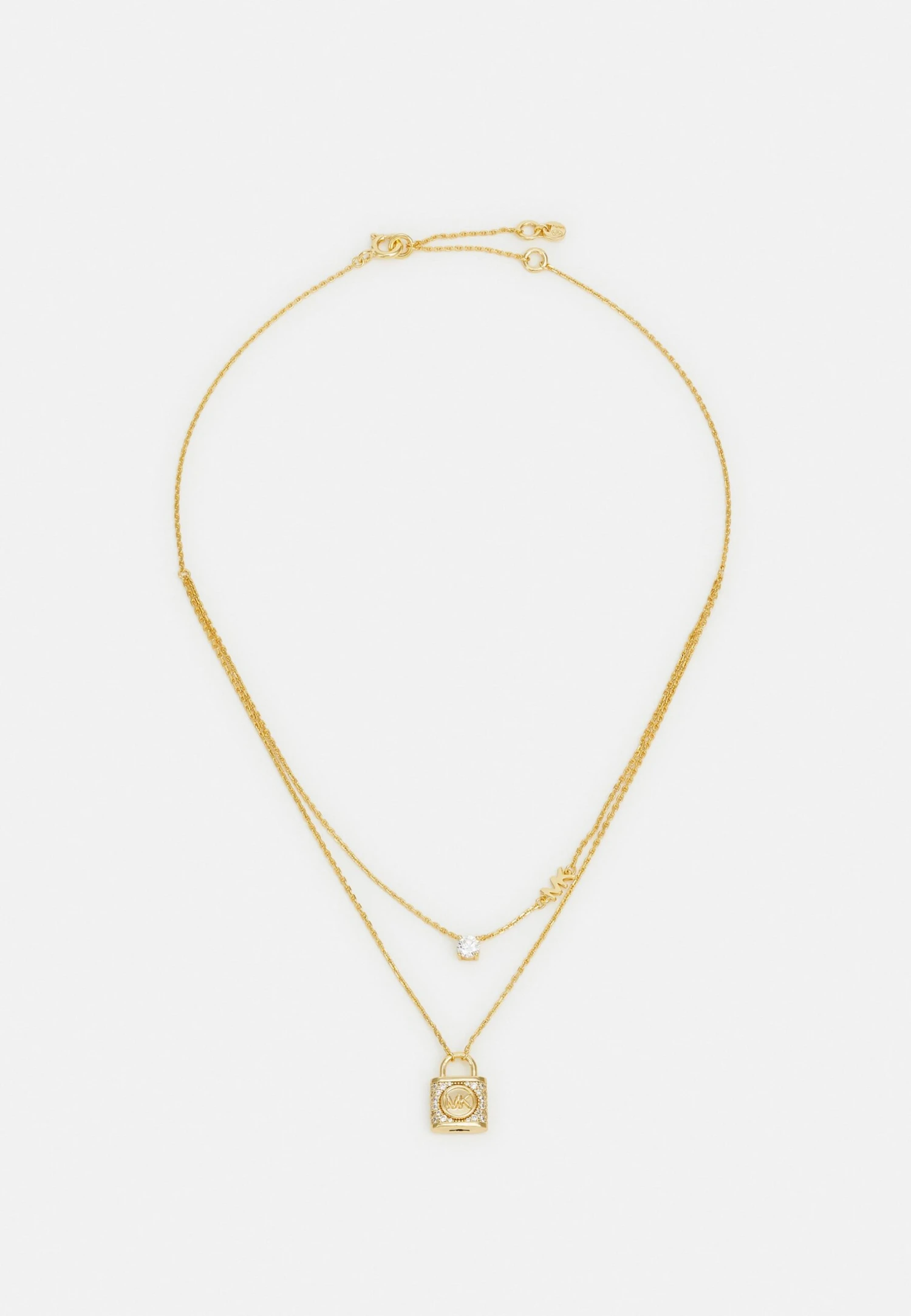 Michael Kors Double Layered Pavé Lock Necklace - Ketting - Gold-Coloured 3 Michael Kors Double Layered Pavé Lock Necklace - Ketting - Gold-Coloured