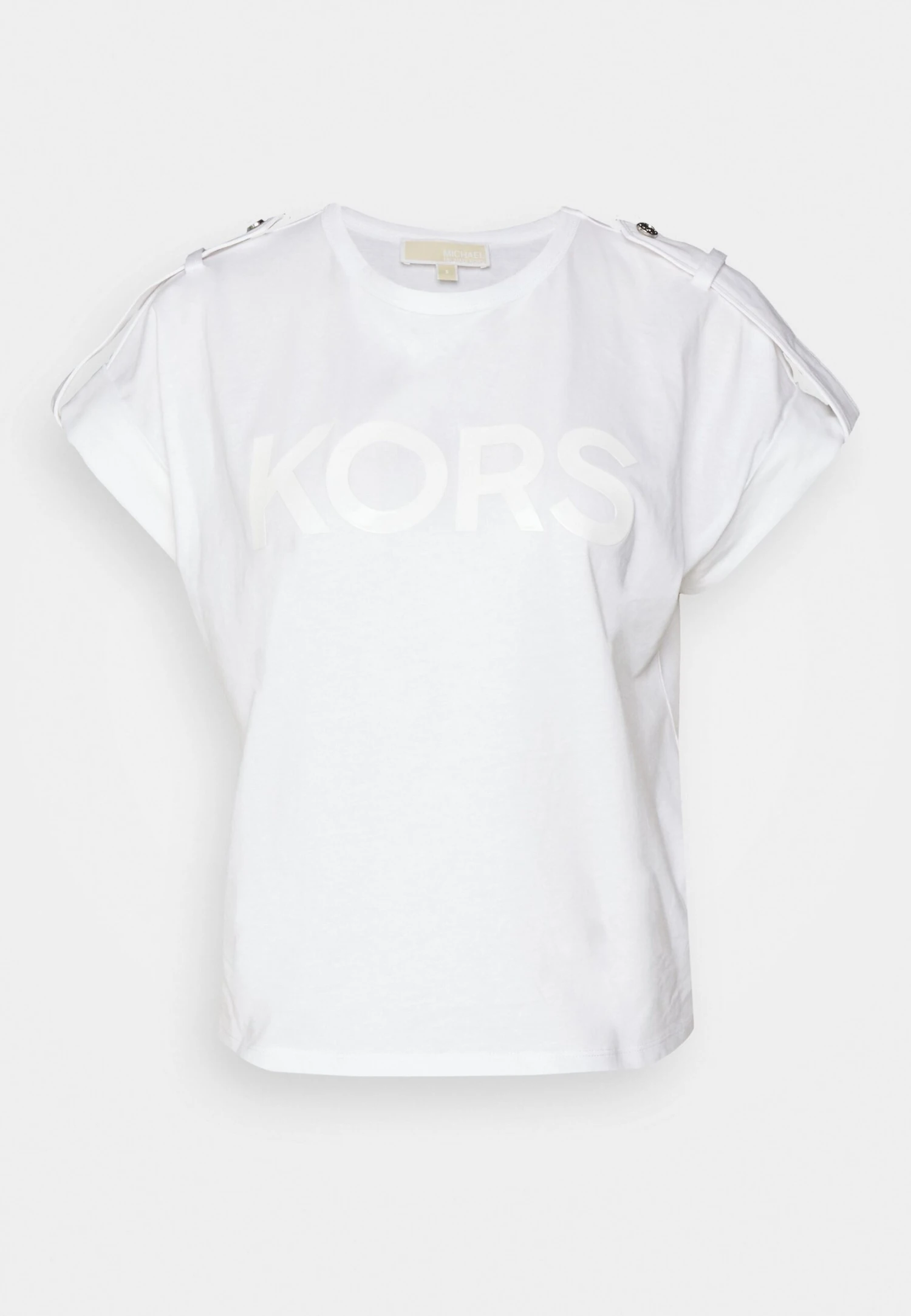 MICHAEL Michael Kors Snap Epaulette- T-Shirt Print - White 7 MICHAEL Michael Kors Snap Epaulette- T-Shirt Print - White - Afbeelding 5