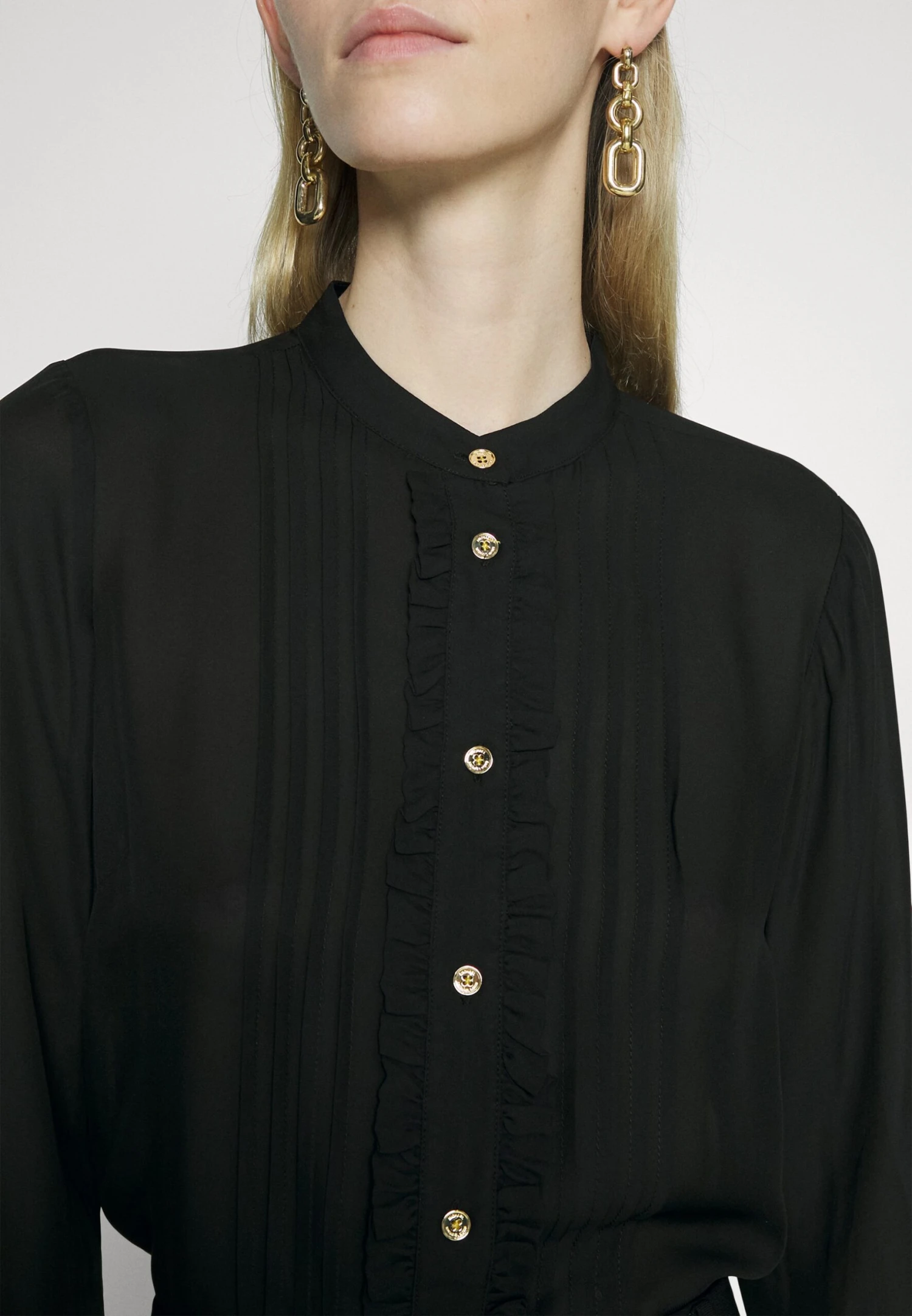 MICHAEL Michael Kors Button Down Blouse - Blouse - Black 9 MICHAEL Michael Kors Button Down Blouse - Blouse - Black - Afbeelding 7