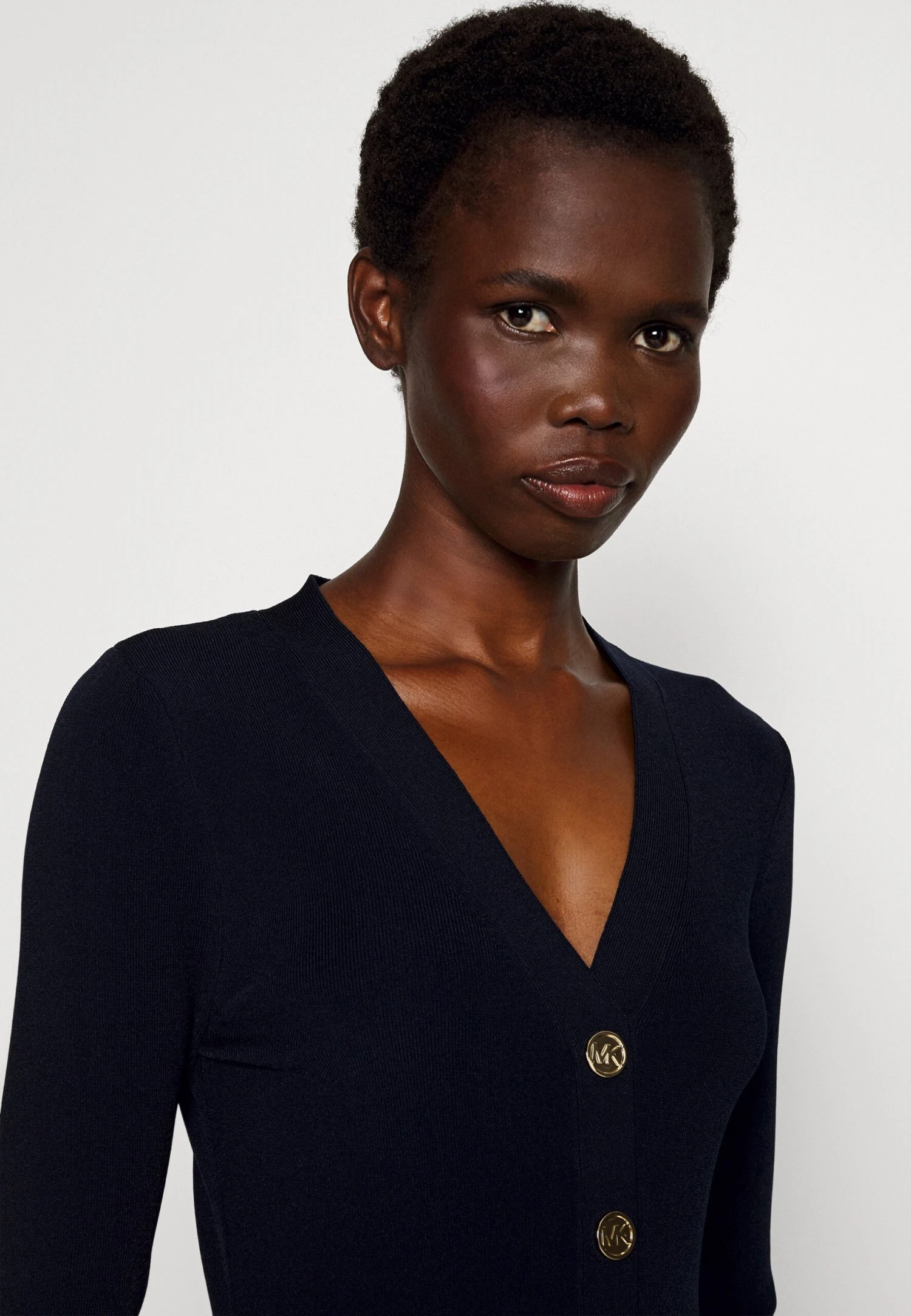 MICHAEL Michael Kors Snaps Midi Cardi - Gebreide Jurk - Midnightblue 6 MICHAEL Michael Kors Snaps Midi Cardi - Gebreide Jurk - Midnightblue - Afbeelding 4