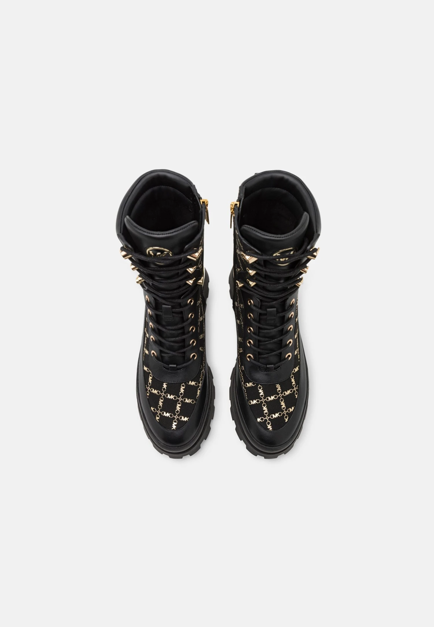 MICHAEL Michael Kors Rowan Lace - Enkellaarsjes Met Plateauzool - Black/Pale Gold 7 MICHAEL Michael Kors Rowan Lace - Enkellaarsjes Met Plateauzool - Black/Pale Gold - Afbeelding 5