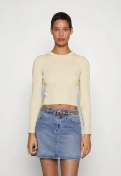 MICHAEL Michael Kors Crop Crew Top - Longsleeve - Gold