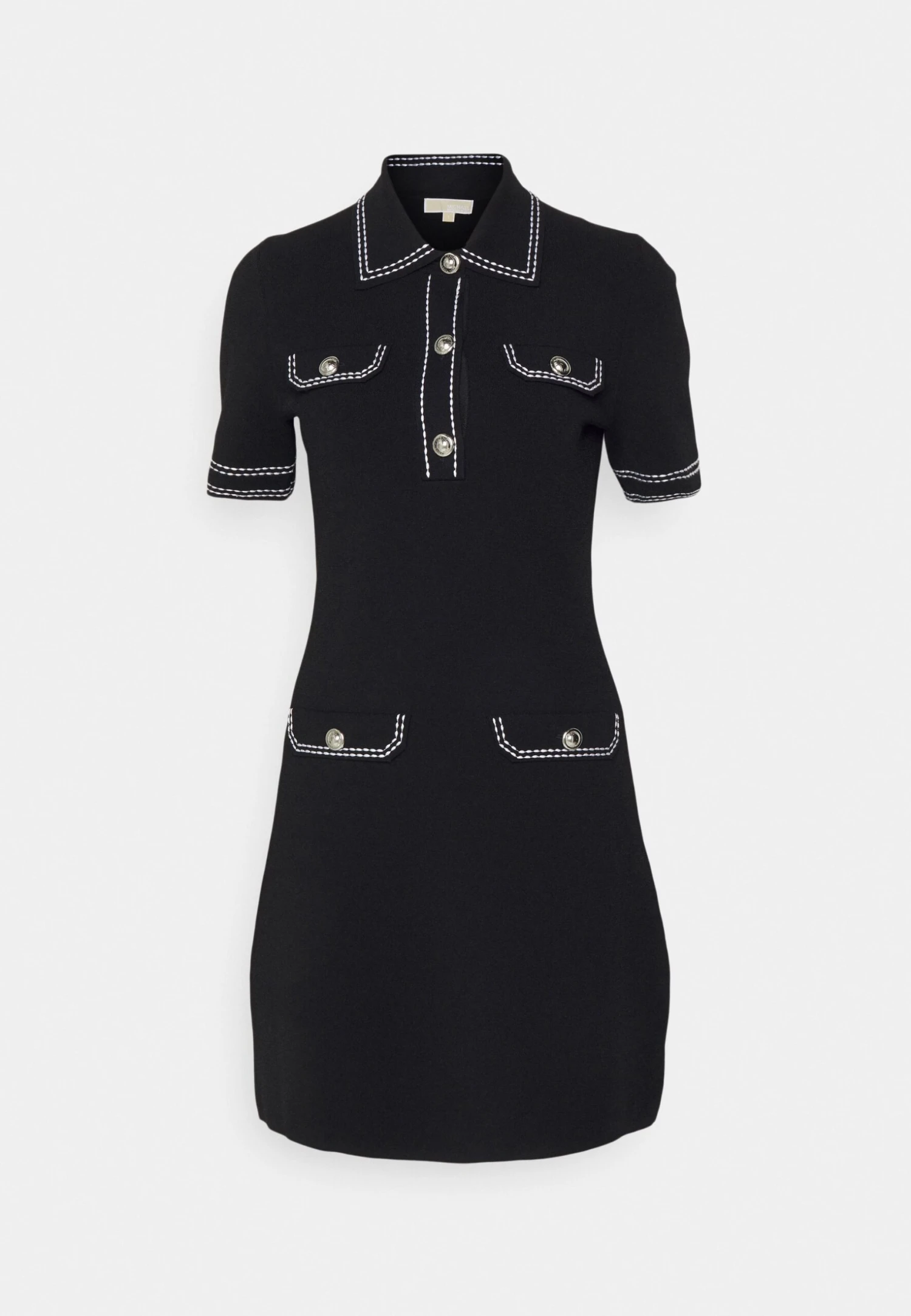 MICHAEL Michael Kors Eco Pop Button - Gebreide Jurk - Black 7 MICHAEL Michael Kors Eco Pop Button - Gebreide Jurk - Black - Afbeelding 5