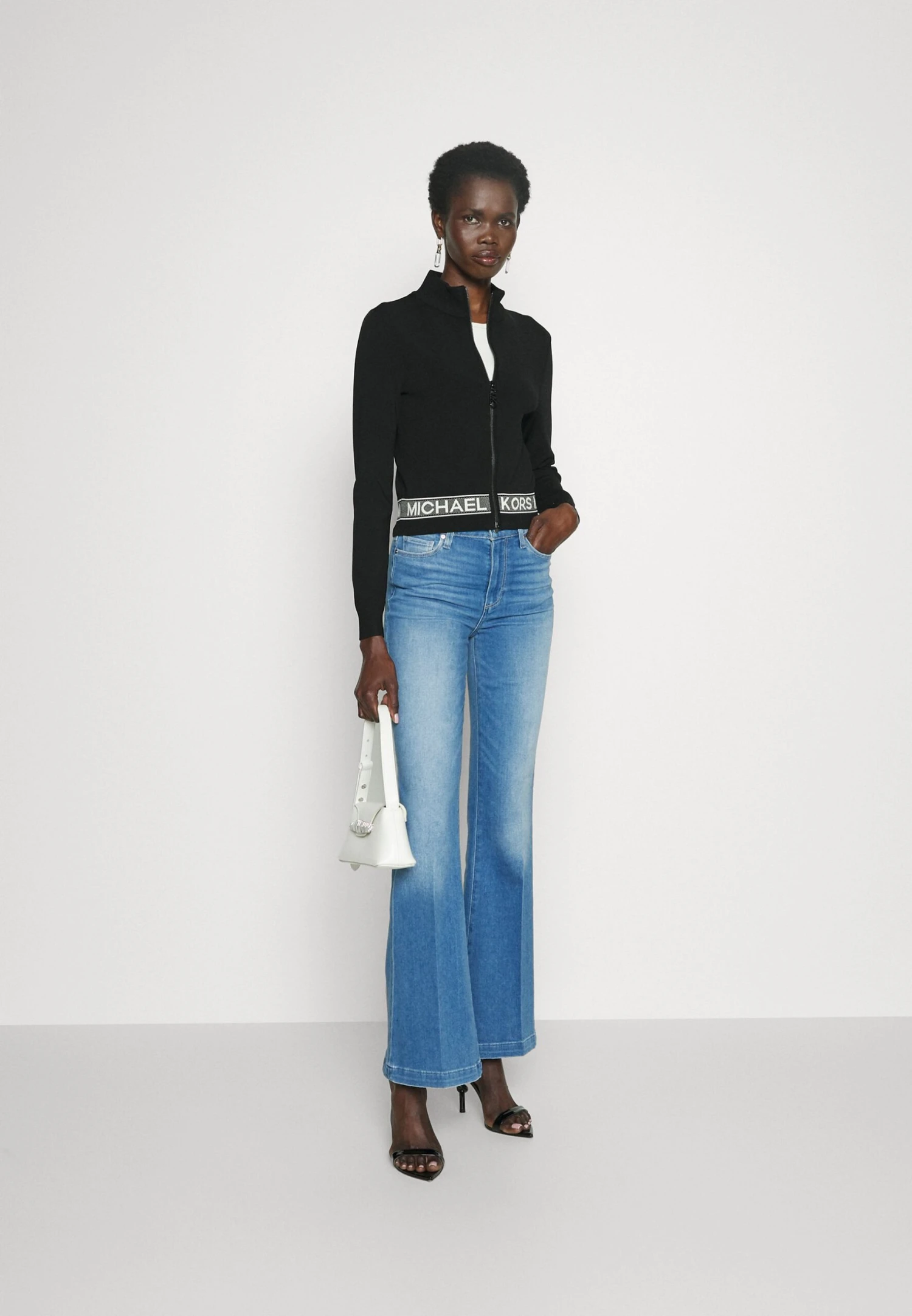 MICHAEL Michael Kors Eco Mock Nk Zip Up - Vest - Black 4 MICHAEL Michael Kors Eco Mock Nk Zip Up - Vest - Black - Afbeelding 2