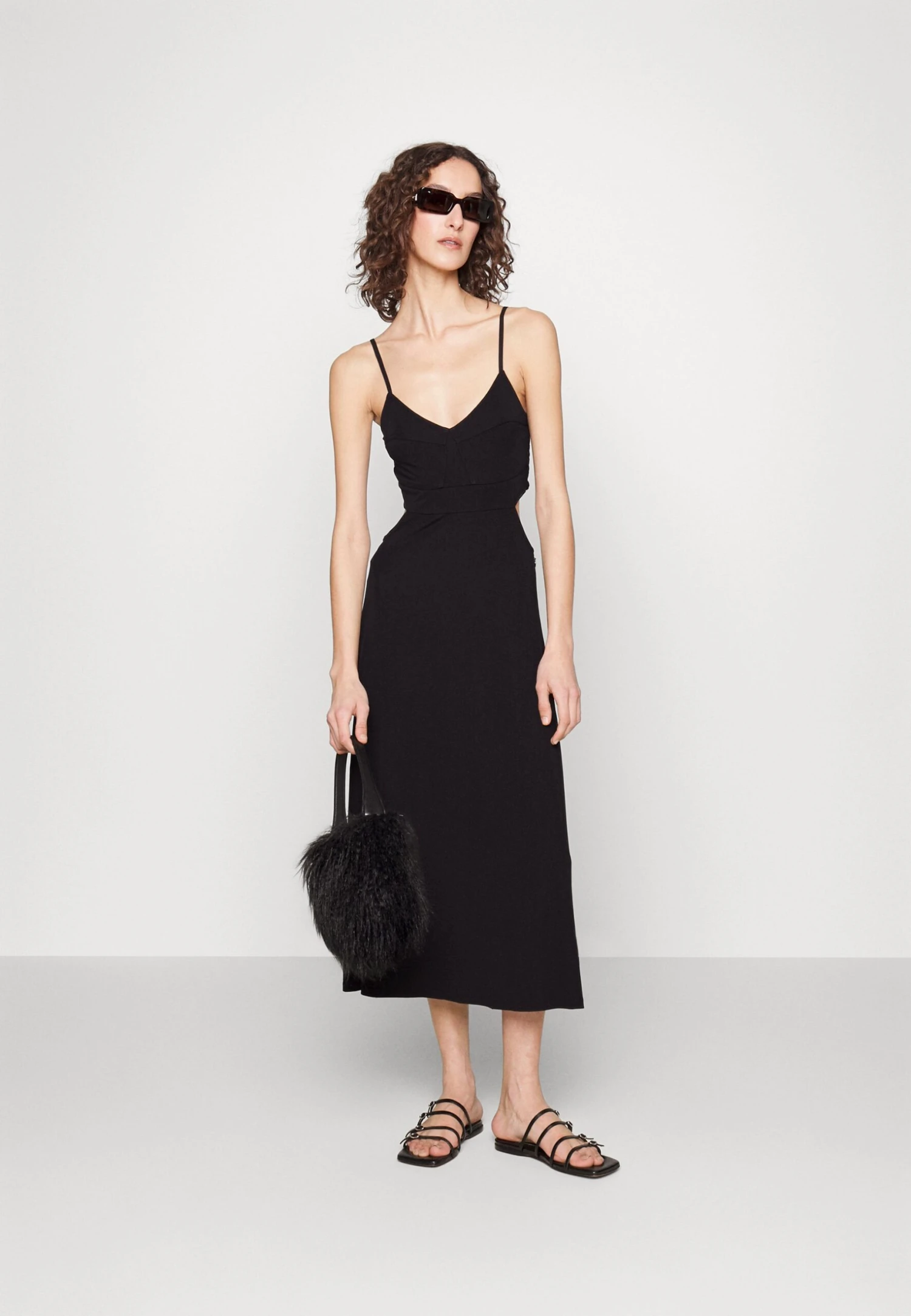 MICHAEL Michael Kors Bustier Cutout Midi Dress - Gebreide Jurk - Black 4 MICHAEL Michael Kors Bustier Cutout Midi Dress - Gebreide Jurk - Black - Afbeelding 2
