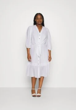 MICHAEL Michael Kors Pinstripetie Midi Dress - Cocktailjurk - White