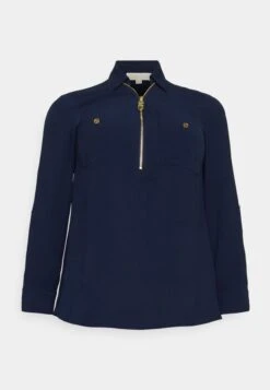 MICHAEL Michael Kors Logo Zip Front Top - Blouse - Midnightblue -MICHAEL Michael Kors f53ac6d5bbd340d6a1e576bc4168c60e