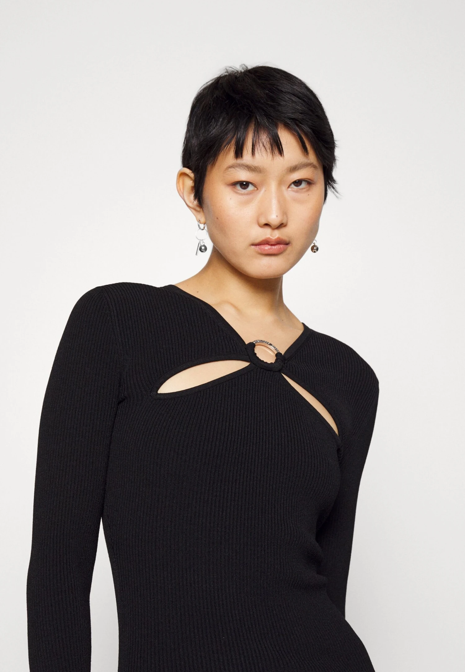 MICHAEL Michael Kors O Ring Key Hole - Gebreide Jurk - Black 6 MICHAEL Michael Kors O Ring Key Hole - Gebreide Jurk - Black - Afbeelding 4