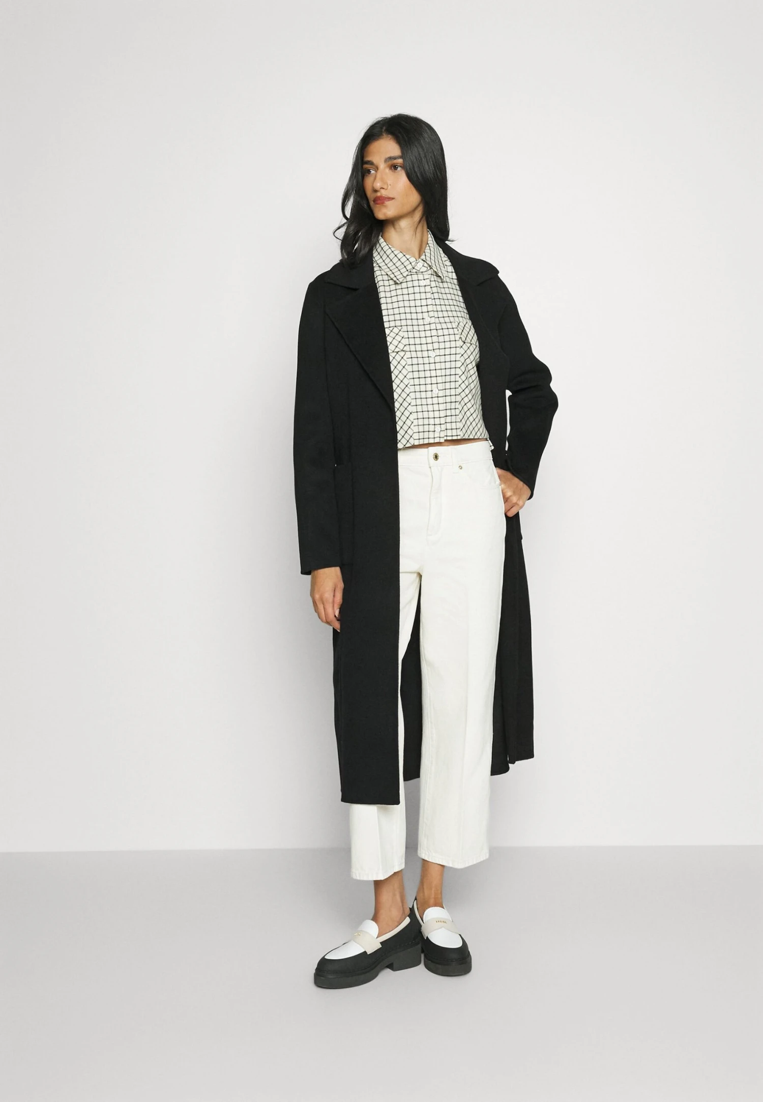 MICHAEL Michael Kors Belted Wrap Style Face Coat - Mantel - Black 4 MICHAEL Michael Kors Belted Wrap Style Face Coat - Mantel - Black - Afbeelding 2